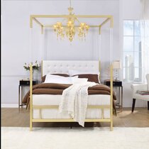 Canopy bed on sale gold queen